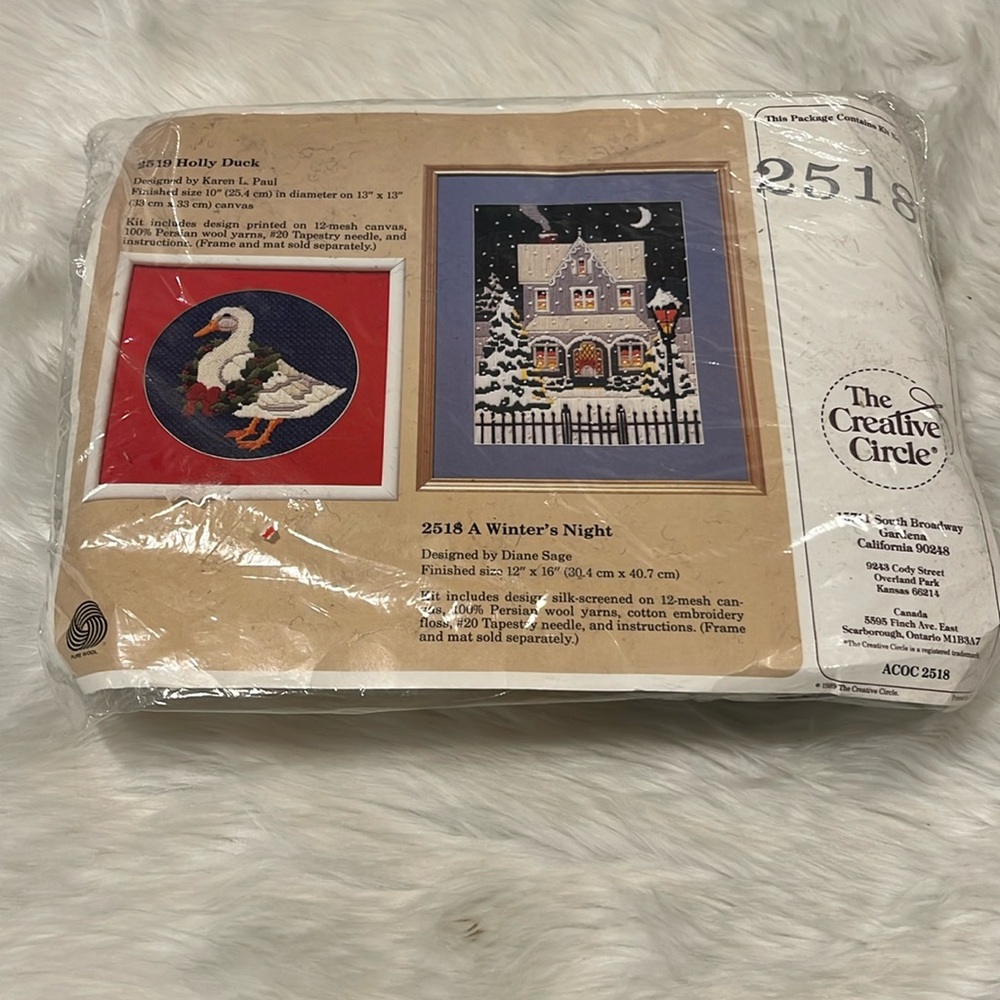 Vintage Rare 1986 Creative Circle Need Craft Kit #2518 A Winter Night House New